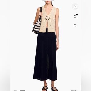 Sandro Maxi Decorative Knit Skirt